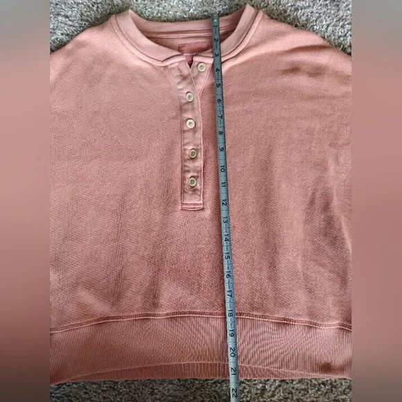 American Eagle Outfitters Henley Crop Boxy Dolam Sleeve Sweater Small - Picture 9 of 9